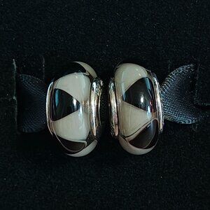 Authentic Pandora Captivating Black Murano Charm 790640 – Set of 2